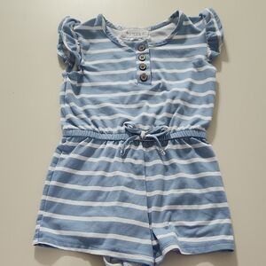 btween Light Blue and White Striped Romper